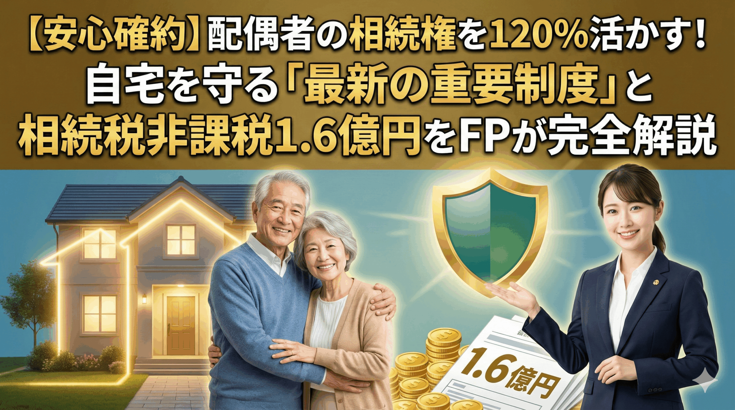 【安心確約】配偶者の相続権を120%活かす！自宅を守る「最新の重要制度」と相続税非課税1.6億円をFPが完全解説