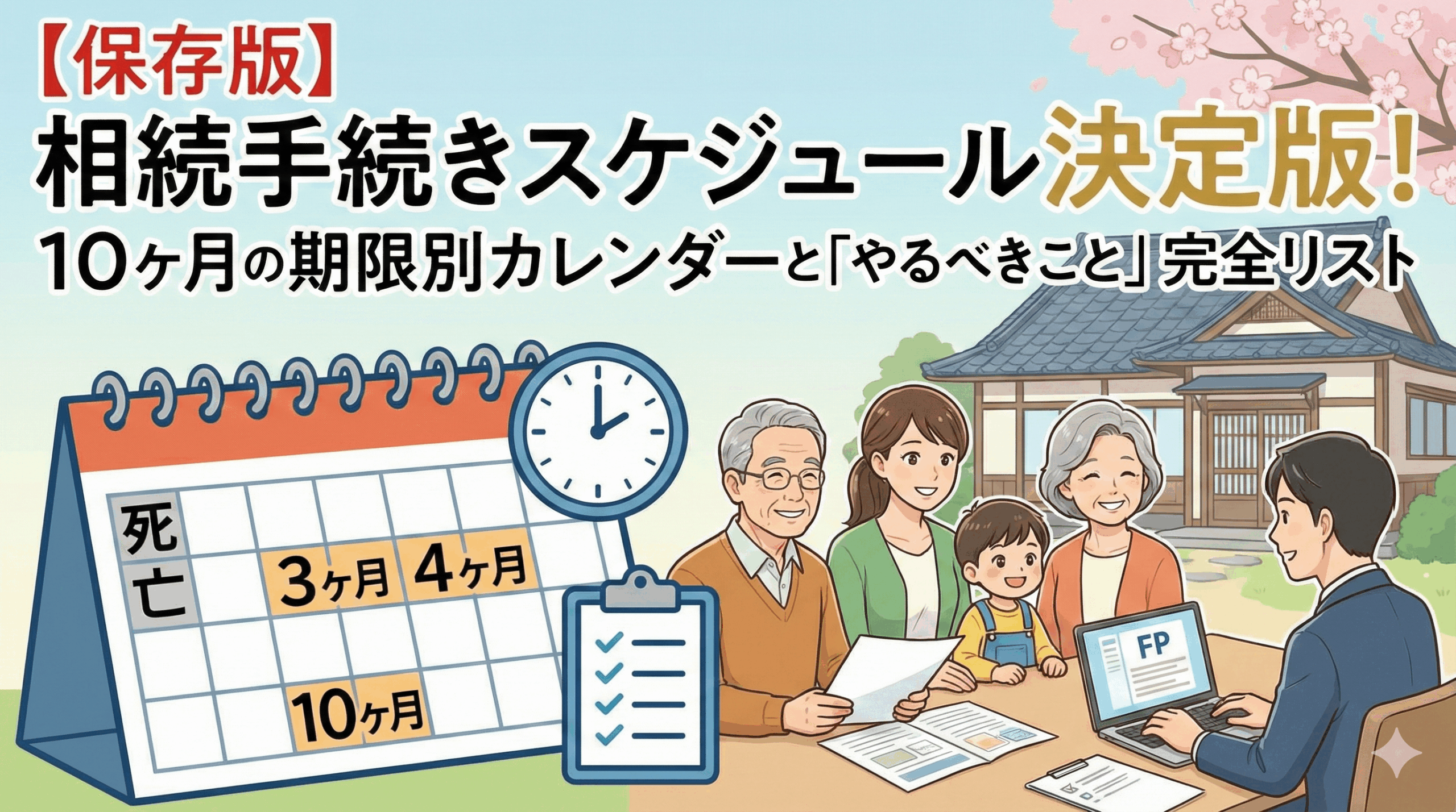 【保存版】相続手続きスケジュール決定版！10ヶ月の期限別カレンダーと「やるべきこと」完全リスト