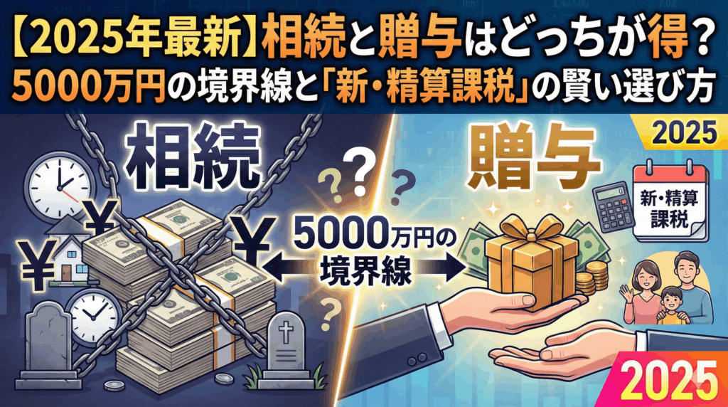 【2025年最新】相続と贈与はどっちが得？5000万円の境界線と「新・精算課税」の賢い選び方