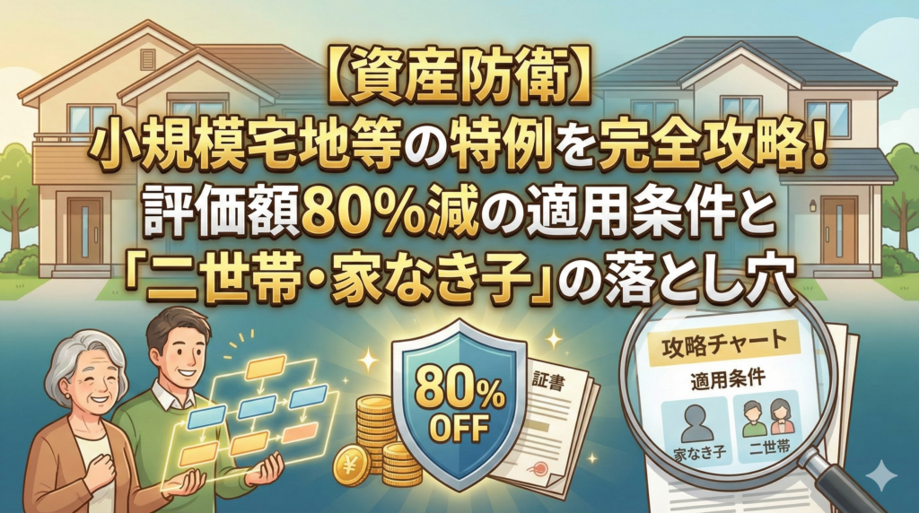 【資産防衛】小規模宅地等の特例を完全攻略！評価額80%減の適用条件と「二世帯・家なき子」の落とし穴
