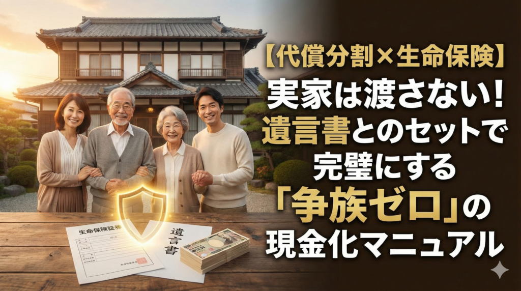 【代償分割×生命保険】実家は渡さない！遺言書とのセットで完璧にする「争族ゼロ」の現金化マニュアル