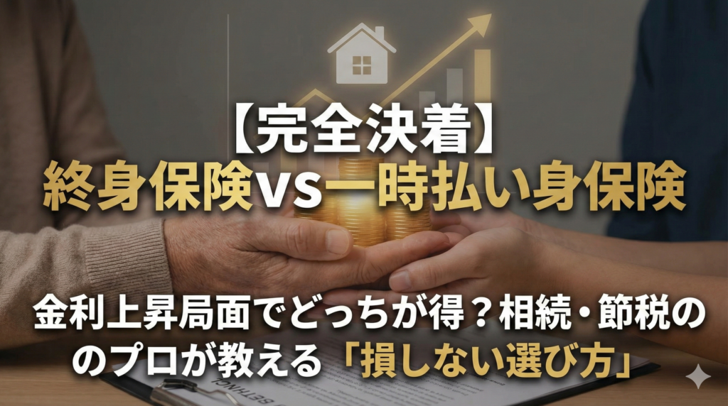 【完全決着】終身保険vs一時払い終身保険｜金利上昇局面でどっちが得？相続・節税のプロが教える「損しない選び方」