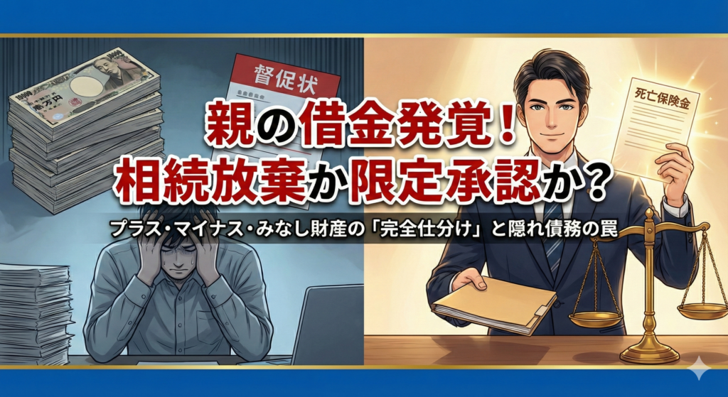 親の借金発覚！相続放棄か限定承認か？プラス・マイナス・みなし財産の「完全仕分け」と隠れ債務の罠