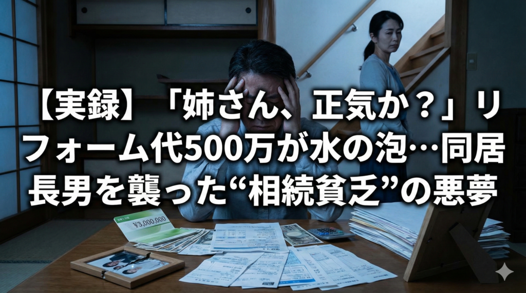 【実録】「姉さん、正気か？」リフォーム代500万が水の泡…同居長男を襲った“相続貧乏”の悪夢