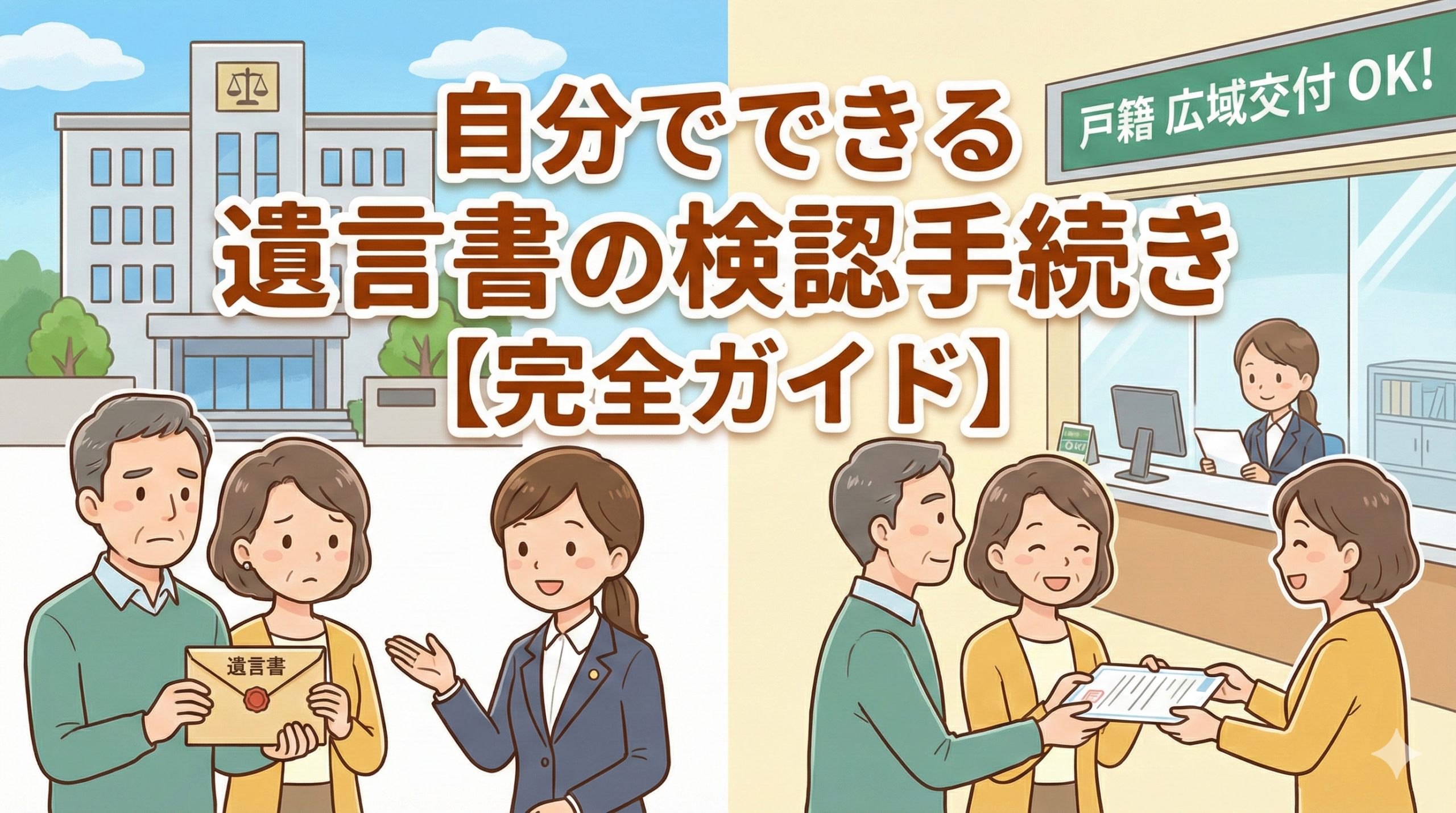 自分でできる遺言書の検認手続き【完全ガイド】必要書類・流れ・費用をわかりやすく解説!開封してしまった時の対処法も